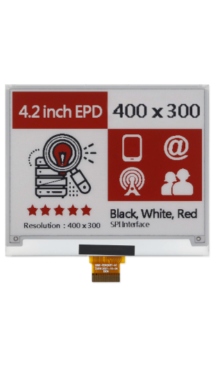 4.2-inch HINK-E042A31-A1 E-Ink Display Electronic Paper: Red/Black/White Ink Screen